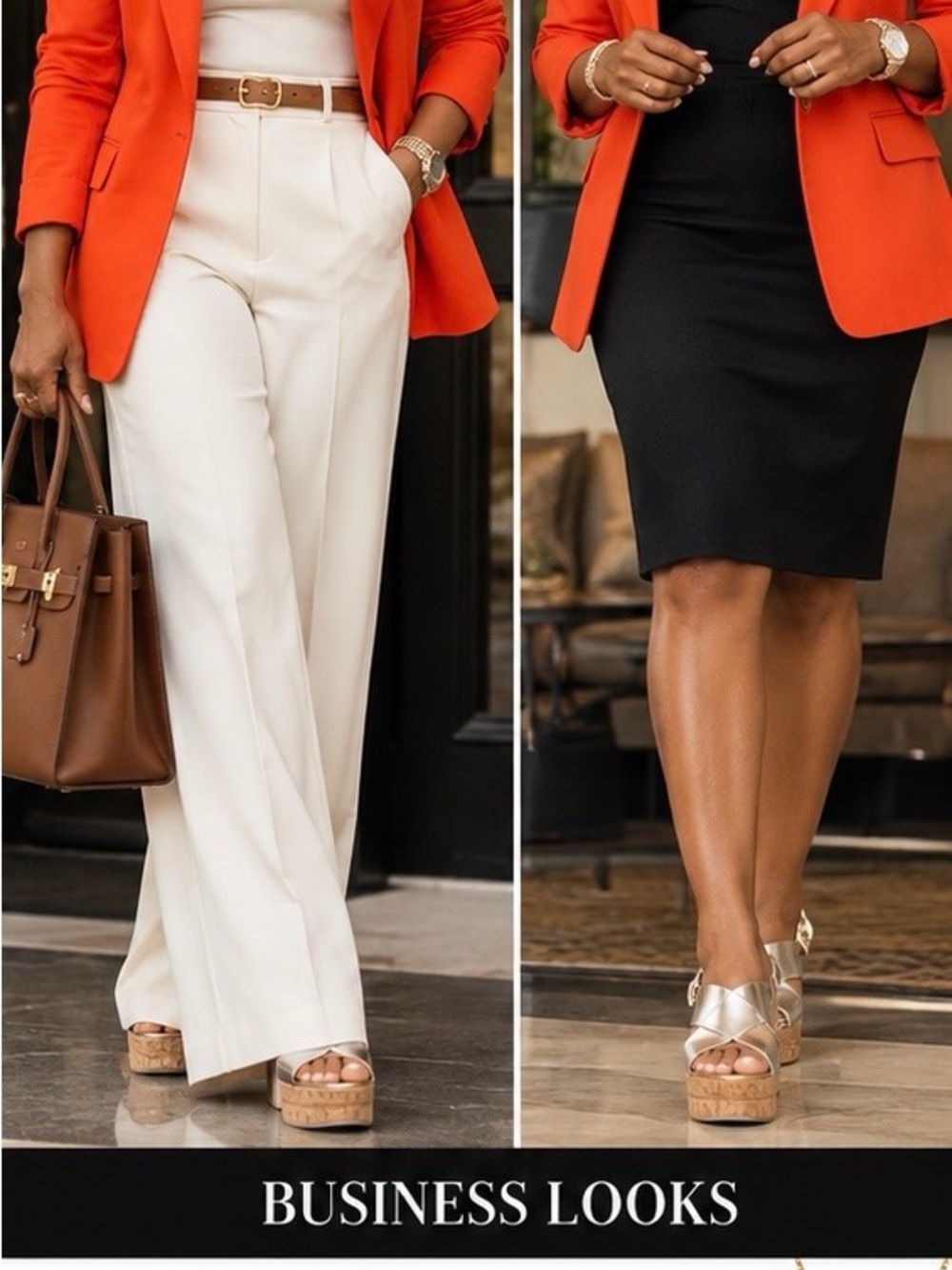 Women's Tailored Blazer in Bright Orange